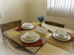 Dining Table with welcome card