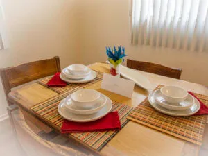 Dining Table with welcome card
